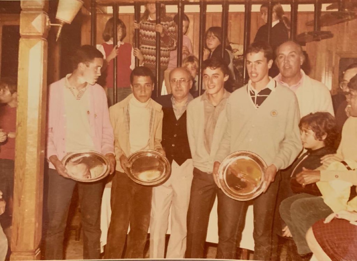 Assaad Zmerli as a young golf champion in Tunisia — trophy ceremony 1980s